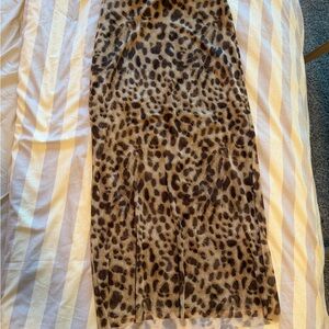 Zara Brown Leopard Print Pencil Skirt